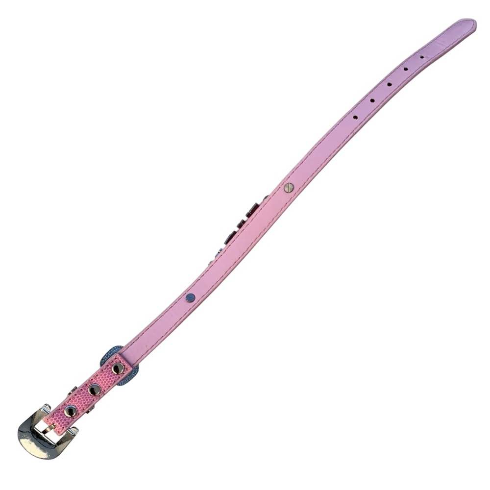 Personalized CAYENNE Pink Dog Collar with Rhinestone Letters and Buckle ~ Small - Picture 7 of 8